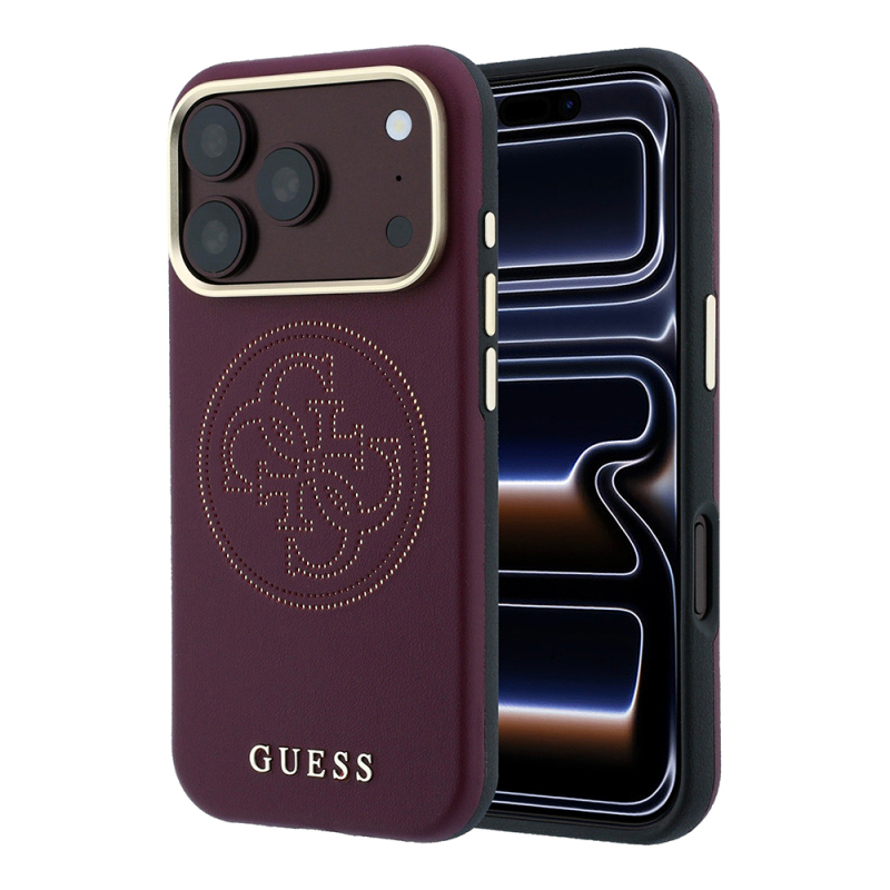 Apple iPhone 18 Pro Kılıf Guess Orjinal Lisanslı M-safe Şarj Özellikli PU Delikli 4G ve Yazı Logolu Kapak - 3