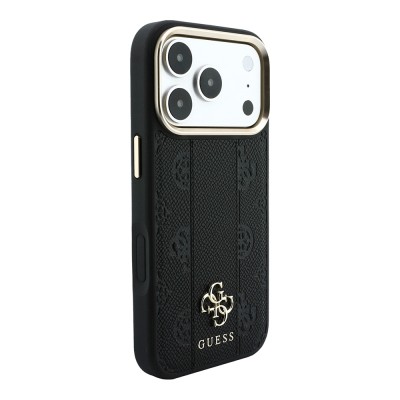 Apple iPhone 18 Pro Kılıf Guess Orjinal Lisanslı M-safe Şarj Özellikli Şeritli Peony 4G ve Yazı Logolu Kapak - 5