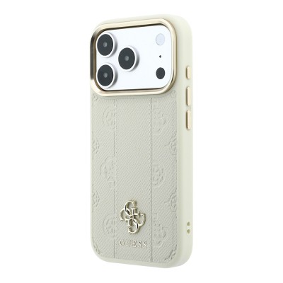 Apple iPhone 18 Pro Kılıf Guess Orjinal Lisanslı M-safe Şarj Özellikli Şeritli Peony 4G ve Yazı Logolu Kapak - 10