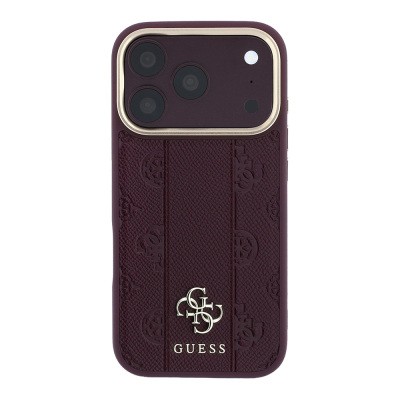 Apple iPhone 18 Pro Kılıf Guess Orjinal Lisanslı M-safe Şarj Özellikli Şeritli Peony 4G ve Yazı Logolu Kapak - 19
