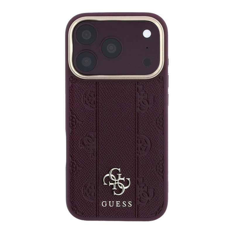 Apple iPhone 18 Pro Kılıf Guess Orjinal Lisanslı M-safe Şarj Özellikli Şeritli Peony 4G ve Yazı Logolu Kapak - 19