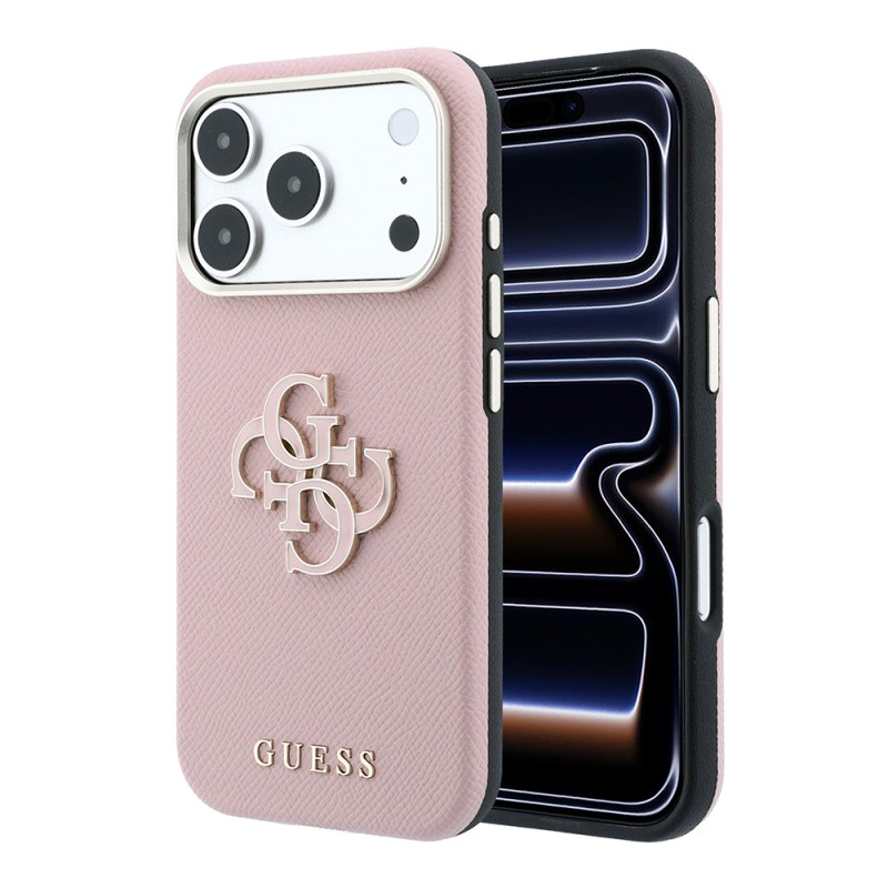 Apple iPhone 18 Pro Kılıf Guess Orjinal Lisanslı PU Yazı ve 4G Büyük Metal Logolu Kapak - 1