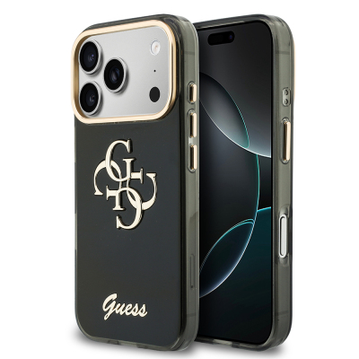 Apple iPhone 18 Pro Kılıf Guess Orjinal Lisanslı Yazı ve 4G Büyük Metal Logolu Silikon Kapak - Guess