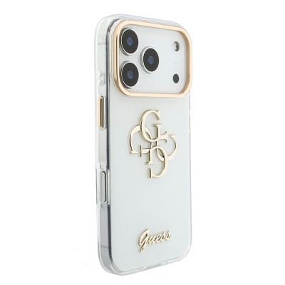 Apple iPhone 18 Pro Kılıf Guess Orjinal Lisanslı Yazı ve 4G Büyük Metal Logolu Silikon Kapak - 16