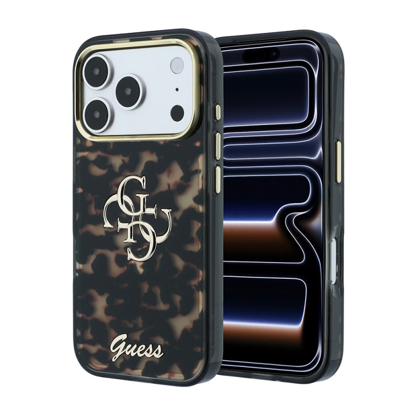 Apple iPhone 18 Pro Kılıf Guess Orjinal Lisanslı Yazı ve 4G Büyük Metal Logolu Silikon Kapak - 4