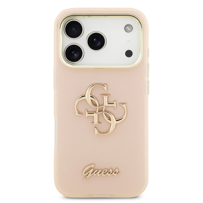 Apple iPhone 18 Pro Kılıf Guess Orjinal Lisanslı Yazı ve 4G Büyük Metal Logolu Silikon Kapak - 43