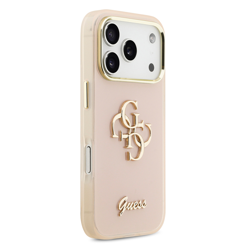 Apple iPhone 18 Pro Kılıf Guess Orjinal Lisanslı Yazı ve 4G Büyük Metal Logolu Silikon Kapak - 44