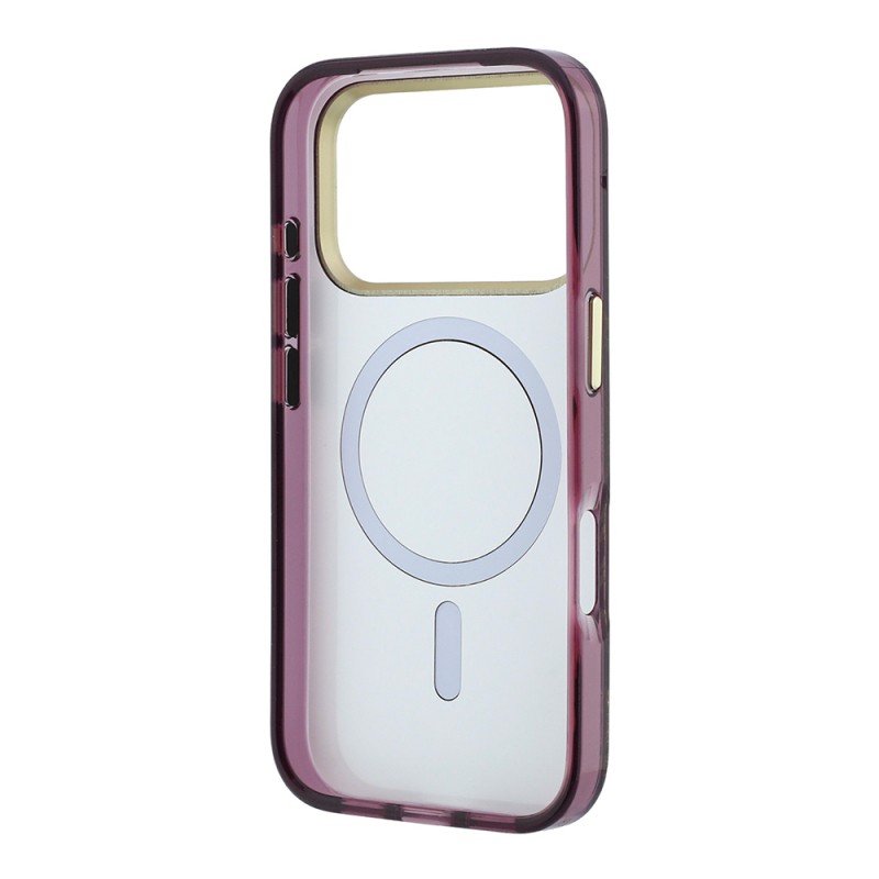 Apple iPhone 18 Pro Kılıf Karl Lagerfeld Orjinal Lisanslı M-safe Şarj Özellikli Gold Metal Kamera Çerçeveli Çiçek Tasarımlı Kapak - 7