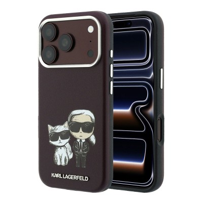 Apple iPhone 18 Pro Kılıf Karl Lagerfeld Orjinal Lisanslı M-Safe Şarj Özellikli K&C Bodies Sketch PU Kapak