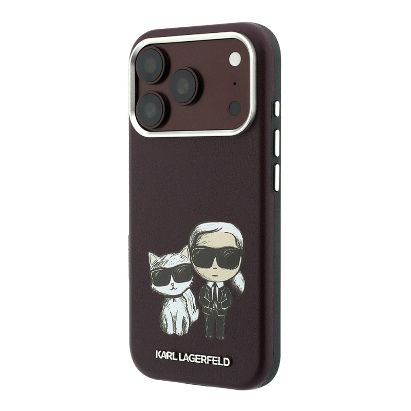 Apple iPhone 18 Pro Kılıf Karl Lagerfeld Orjinal Lisanslı M-Safe Şarj Özellikli K&C Bodies Sketch PU Kapak - 2