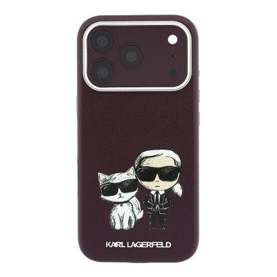 Apple iPhone 18 Pro Kılıf Karl Lagerfeld Orjinal Lisanslı M-Safe Şarj Özellikli K&C Bodies Sketch PU Kapak - 3