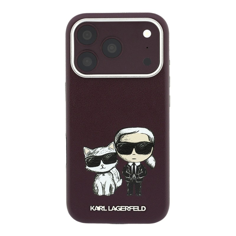 Apple iPhone 18 Pro Kılıf Karl Lagerfeld Orjinal Lisanslı M-Safe Şarj Özellikli K&C Bodies Sketch PU Kapak - 3