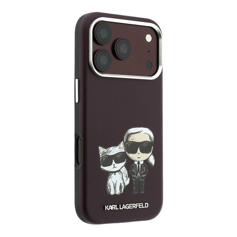 Apple iPhone 18 Pro Kılıf Karl Lagerfeld Orjinal Lisanslı M-Safe Şarj Özellikli K&C Bodies Sketch PU Kapak - 4