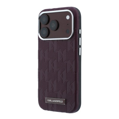 Apple iPhone 18 Pro Kılıf Karl Lagerfeld Orjinal Lisanslı M-safe Şarj Özellikli KL Yazılı Hot Stamp Kapak - 2