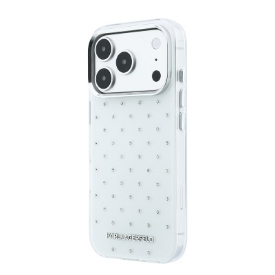 Apple iPhone 18 Pro Kılıf Karl Lagerfeld Orjinal Lisanslı Taşlı Elektro Kaplama Metal Logolu Kapak - 3