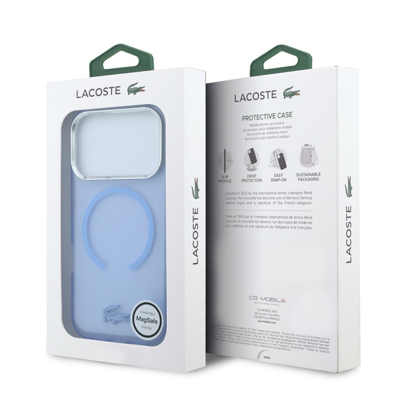 Apple iPhone 18 Pro Kılıf Lacoste Orjinal Lisanslı M-safe C-Magnet İkonik Timsah Logolu IML Frosted Kapak - 11
