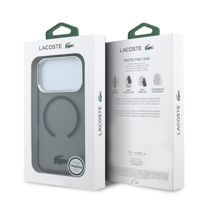Apple iPhone 18 Pro Kılıf Lacoste Orjinal Lisanslı M-safe C-Magnet İkonik Timsah Logolu IML Frosted Kapak - 25