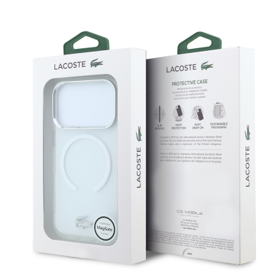 Apple iPhone 18 Pro Kılıf Lacoste Orjinal Lisanslı M-safe C-Magnet İkonik Timsah Logolu IML Frosted Kapak - 32