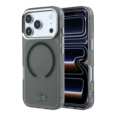 Apple iPhone 18 Pro Kılıf Lacoste Orjinal Lisanslı M-safe Şarj Özellikli Lake Timsah Logolu IML Frosted Kapak - Lacoste
