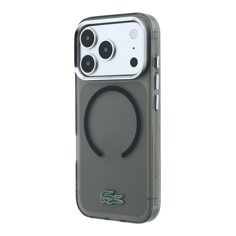 Apple iPhone 18 Pro Kılıf Lacoste Orjinal Lisanslı M-safe Şarj Özellikli Lake Timsah Logolu IML Frosted Kapak - 9