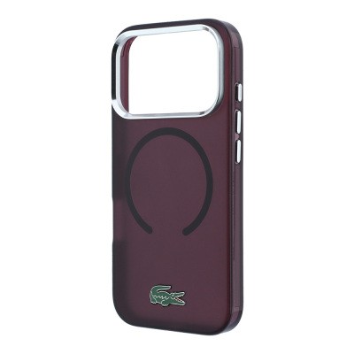 Apple iPhone 18 Pro Kılıf Lacoste Orjinal Lisanslı M-safe Şarj Özellikli Lake Timsah Logolu IML Frosted Kapak - 15
