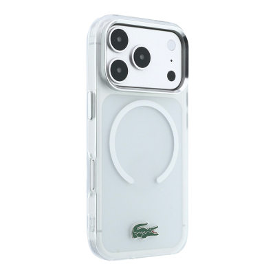 Apple iPhone 18 Pro Kılıf Lacoste Orjinal Lisanslı M-safe Şarj Özellikli Lake Timsah Logolu IML Frosted Kapak - 20