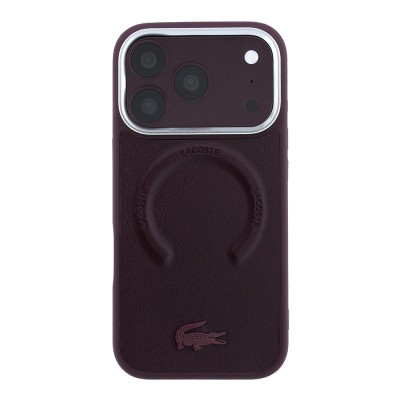 Apple iPhone 18 Pro Kılıf Lacoste Orjinal Lisanslı M-safe Şarj Özellikli Lenglen Icon Metal Logolu Kapak - 3