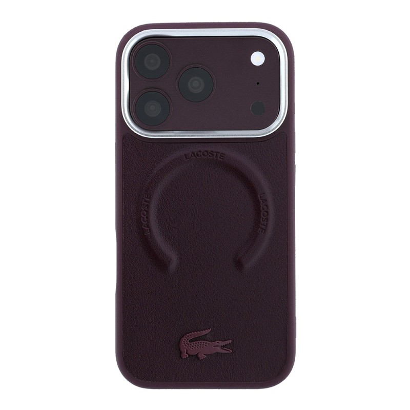 Apple iPhone 18 Pro Kılıf Lacoste Orjinal Lisanslı M-safe Şarj Özellikli Lenglen Icon Metal Logolu Kapak - 3