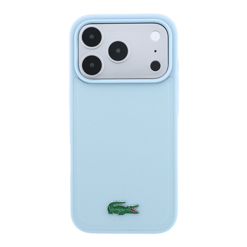 Apple iPhone 18 Pro Kılıf Lacoste Orjinal Lisanslı M-safe Şarj Özellikli PU Pike Desenli Metal Logolu Kapak - 43