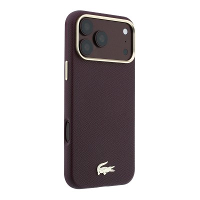 Apple iPhone 18 Pro Kılıf Lacoste Orjinal Lisanslı M-Safe Şarj Özellikli PVC Yarı Pike Desenli Arka Yüzey İkonik Timsah Dokuma Logolu Kapak - 6