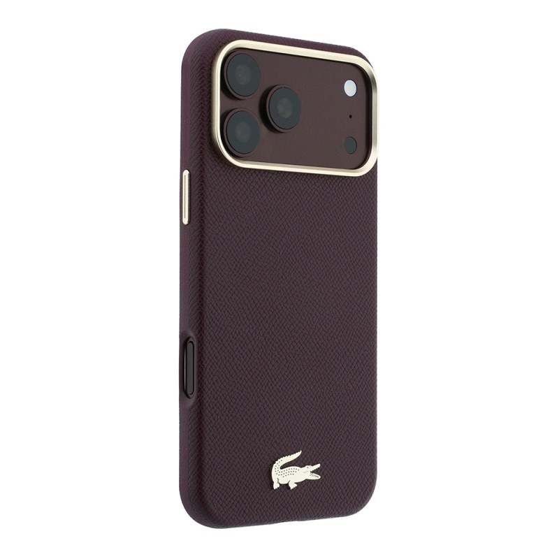 Apple iPhone 18 Pro Kılıf Lacoste Orjinal Lisanslı M-Safe Şarj Özellikli PVC Yarı Pike Desenli Arka Yüzey İkonik Timsah Dokuma Logolu Kapak - 6
