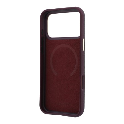 Apple iPhone 18 Pro Kılıf Lacoste Orjinal Lisanslı M-Safe Şarj Özellikli PVC Yarı Pike Desenli Arka Yüzey İkonik Timsah Dokuma Logolu Kapak - 9