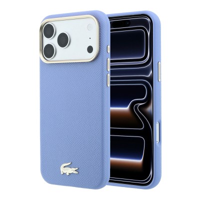 Apple iPhone 18 Pro Kılıf Lacoste Orjinal Lisanslı M-Safe Şarj Özellikli PVC Yarı Pike Desenli Arka Yüzey İkonik Timsah Dokuma Logolu Kapak - 2
