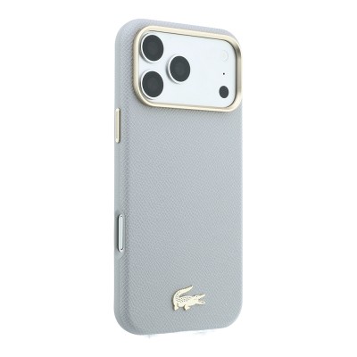 Apple iPhone 18 Pro Kılıf Lacoste Orjinal Lisanslı M-Safe Şarj Özellikli PVC Yarı Pike Desenli Arka Yüzey İkonik Timsah Dokuma Logolu Kapak - 20