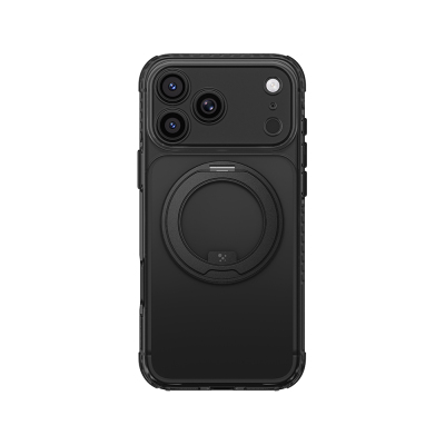 Apple iPhone 18 Pro Kılıf M-Safe Şarj Özellikli Airbag Tasarımlı Standlı Lens Korumalı AmazingThing Titan Pro MagSpin Kapak - Amazingthing