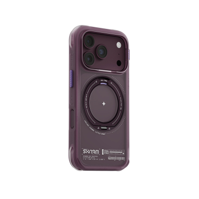 Apple iPhone 18 Pro Kılıf M-Safe Şarj Özellikli Airbag Tasarımlı Standlı Skinarma Atlas Kapak - Skinarma