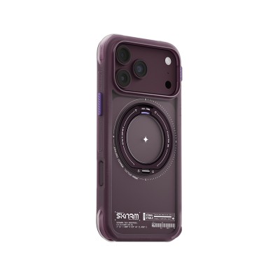 Apple iPhone 18 Pro Kılıf M-Safe Şarj Özellikli Airbag Tasarımlı Standlı Skinarma Atlas Kapak - 10