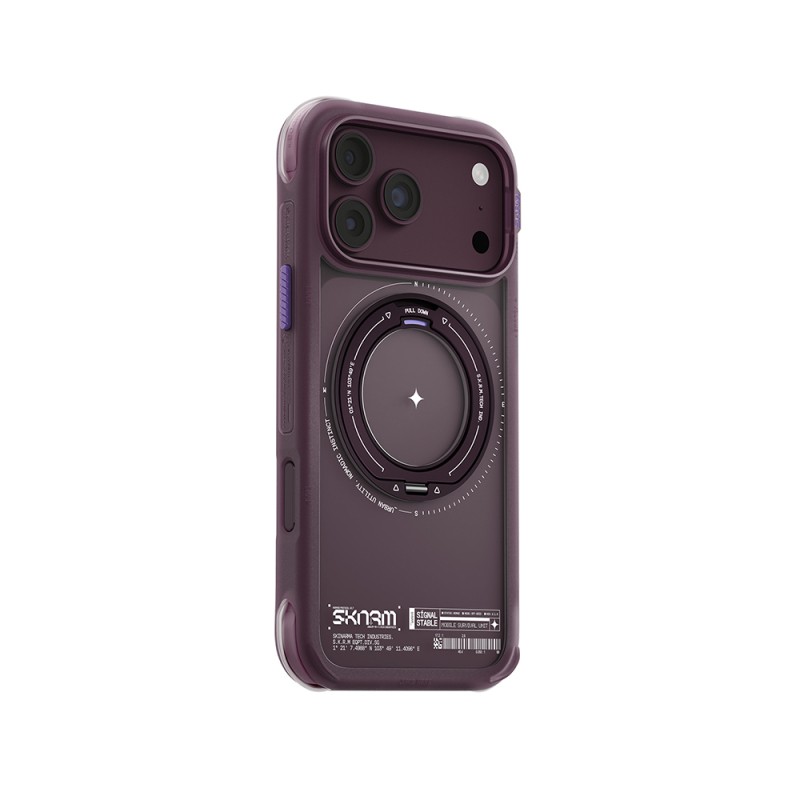 Apple iPhone 18 Pro Kılıf M-Safe Şarj Özellikli Airbag Tasarımlı Standlı Skinarma Atlas Kapak - 10