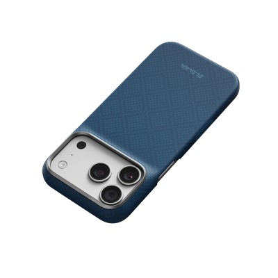 Apple iPhone 18 Pro Kılıf M-safe Şarj Özellikli Aramid Karbon Fiber Pitaka Argyle Serisi Kapak - 17