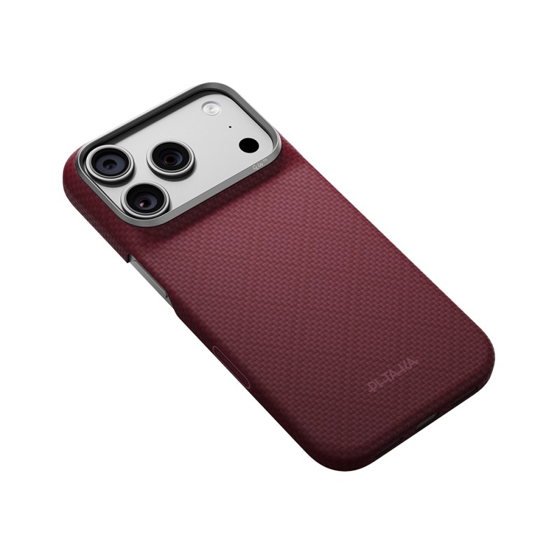 Apple iPhone 18 Pro Kılıf M-safe Şarj Özellikli Aramid Karbon Fiber Pitaka Argyle Serisi Kapak - 13