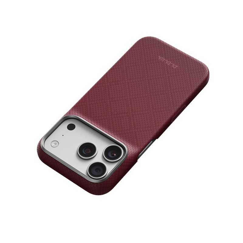 Apple iPhone 18 Pro Kılıf M-safe Şarj Özellikli Aramid Karbon Fiber Pitaka Argyle Serisi Kapak - 19