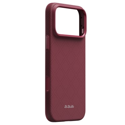 Apple iPhone 18 Pro Kılıf M-safe Şarj Özellikli Aramid Karbon Fiber Pitaka Argyle Serisi Summa Kapak - 5