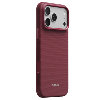 Apple iPhone 18 Pro Kılıf M-safe Şarj Özellikli Aramid Karbon Fiber Pitaka Argyle Serisi Summa Kapak - Pitaka