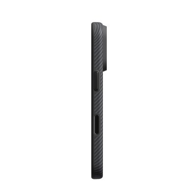 Apple iPhone 18 Pro Kılıf M-safe Şarj Özellikli Aramid Karbon Fiber Pitaka Military-Grade Classic Serisi New Logo Black-Grey Twill Kapak - 10