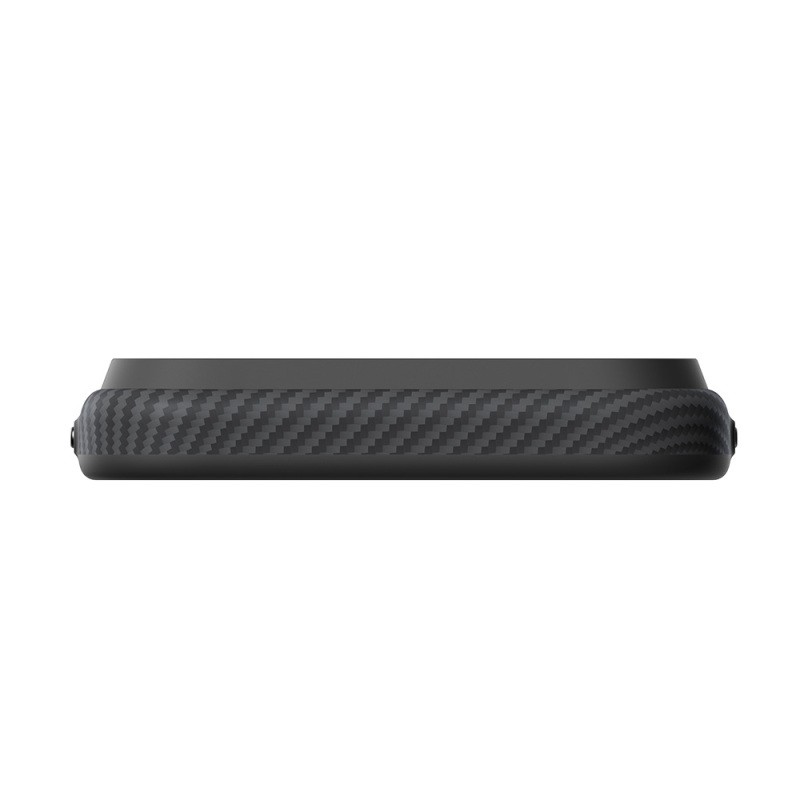 Apple iPhone 18 Pro Kılıf M-safe Şarj Özellikli Aramid Karbon Fiber Pitaka Military-Grade Classic Serisi New Logo Black-Grey Twill Kapak - 7
