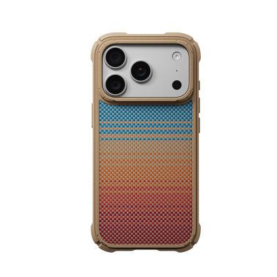 Apple iPhone 18 Pro Kılıf M-safe Şarj Özellikli Aramid Karbon Fiber Pitaka Sunset 2.0 California Dream Serisi Cairn Kapak - Pitaka
