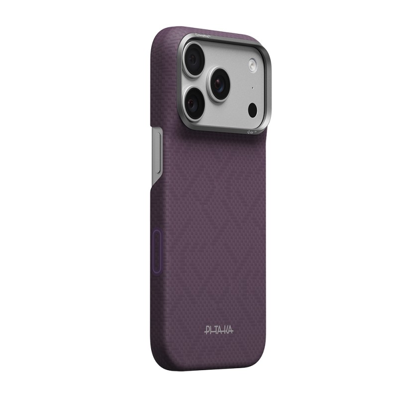 Apple iPhone 18 Pro Kılıf M-safe Şarj Özellikli Aramid Karbon Fiber Pitaka Weaving Serisi Kapak - 4