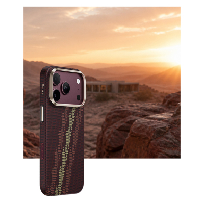 Apple iPhone 18 Pro Kılıf M-Safe Şarj Özellikli Benks Haven Air 2.0 Rouge Serisi Kevlar Karbon Kapak - 4