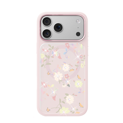 Apple iPhone 18 Pro Kılıf M-safe Şarj Özellikli Çiçek Tasarımlı Mutural Flower Serisi Kapak - Mutural