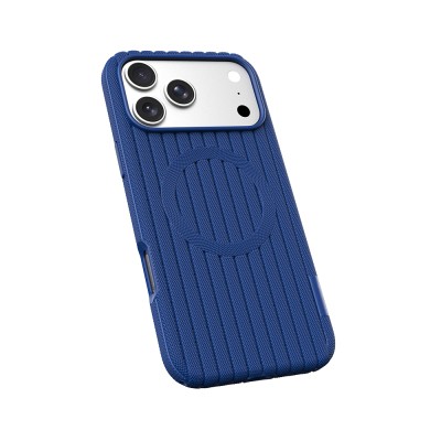 Apple iPhone 18 Pro Kılıf M-Safe Şarj Özellikli Çizgi Desenli Kumaş Dokulu Zore Paris Lorin Kapak - 36